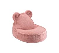 Pouf ours Guava Pink molletonné