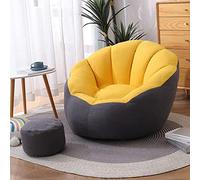 Pouf poire personnalisé pour adultes et adolescents - Chaise longue simple pour jeu, lecture, relaxation - Pouf confortable jaune et gris pour plus de confort et de style
