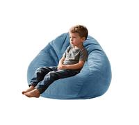 Pouf poire rond moelleux avec housse en velours côtelé amovible, 0,9 m, en mousse à mémoire de forme pour enfants/adultes avec rembourrage, canapé rond moelleux pour salon, chambre à coucher