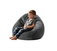 Pouf poire rond moelleux avec housse en velours côtelé amovible, 0,9 m, en mousse à mémoire de forme pour enfants/adultes avec rembourrage, canapé rond moelleux pour salon, chambre à coucher