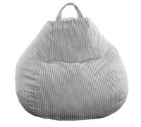 Pouf Poire Velours Côtelé déhoussable - 105x85 cm Bananair Gris clair