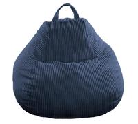 Pouf Poire Velours Côtelé déhoussable - 80x70 cm Bananair Bleu foncé