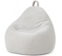 Pouf Poire Velours Côtelé déhoussable - 80x70 cm - Bananair - Gris clair Fabriqué en France