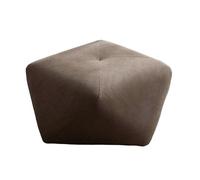Pouf polygonal, ottoman, repose-pieds confortable, petit ottoman, tabouret à langer pour le salon, le couloir, l'entrée, léger (marron, M)