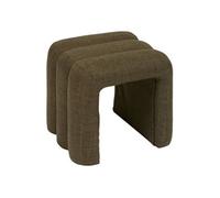 Atmosphera Pouf Sisco – tissu vert kaki, structure bois robuste – 43x42 cm
