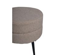 Pouf Pot 40x40x40 cm Teddy Beige et noir, repose-pieds, ottoman,, pouf d'assise