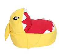Pouf pour Enfants Adorable Requin Grande Capacité Remplissable Fermeture Éclair Organisateur Jouets Peluche Siège Jouet pour Enfants Sac Rangement Rempli pour Oreillers Serviettes Vêtements (Jaune)