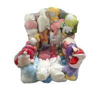 Pouf pour ranger les peluches - Coton et polyester - Chaise douce | Siège de rangement en peluche transparent pour chambre à coucher, salle de jeux, lecture