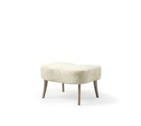 Pouf Pragh en Peau de Mouton Blanc Cassé Cassé/chêne Huilé