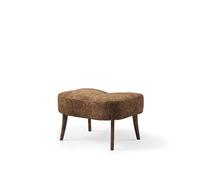 Pouf Pragh Nordique Chaleureux en Peau de Mouton Drake/chêne Fumé Huilé