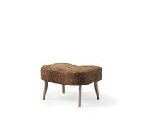 Pouf Pragh Nordique Chaleureux en Peau de Mouton Drake/chêne Huilé Blanc