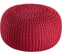 Pouf PREMIUM ø45cm pouf en tricot terrasse piscine jardin vegan tango red