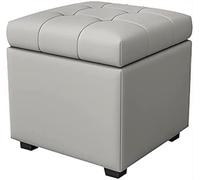Pouf Rangement Repose Pieds Cuir Repose Pieds Haut Gamme Pouf Cube avec Rangement Tabouret Rangement Moderne(Gray,60x40x42cm)