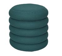 Pouf rangement rond en tissu texturé maille 3D bleu - ELECTRON - ALTOBUY