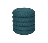 Pouf rangement rond en tissu texturé maille 3D bleu - ELECTRON - ALTOBUY