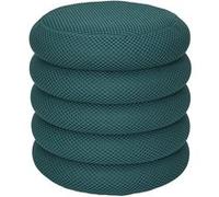 Pouf rangement rond en tissu texturé maille 3D bleu - ELECTRON - ALTOBUY