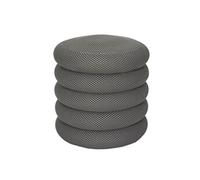 Pouf rangement rond en tissu texturé maille 3D gris - ELECTRON - ALTOBUY