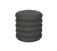 Pouf rangement rond en tissu texturé maille 3D gris - ELECTRON - ALTOBUY