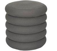 Pouf rangement rond en tissu texturé maille 3D gris - ELECTRON - ALTOBUY