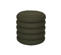 Pouf rangement rond en tissu texturé maille 3D kaki - ELECTRON - ALTOBUY Vert