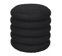 Pouf rangement rond en tissu texturé maille 3D noir - ELECTRON - ALTOBUY Noir