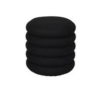 Pouf rangement rond en tissu texturé maille 3D noir - ELECTRON - ALTOBUY Noir