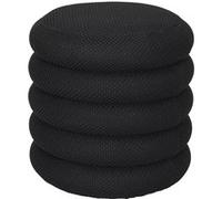 Pouf rangement rond en tissu texturé maille 3D noir - ELECTRON - ALTOBUY Noir