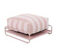 Oviala Pouf rayé pour Salon de Jardin modulable avec Structure Rose poudré - Mixi