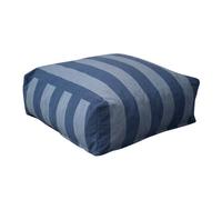 Pouf rayé pour salon de jardin modulable bleu pacific Mixi, Oviala