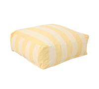 Pouf rayé pour salon de jardin modulable jaune clair Mixi, Oviala