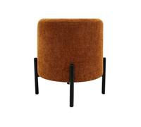 Pouf Rebecca Mobili Semal 43,5x38x38 Tissu Polyester Acier Orange Noir Moderne