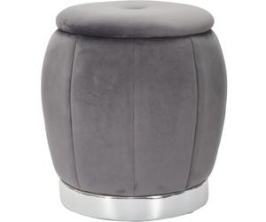 POUF/RECIPIENT PARIS GRIS/ARGENT