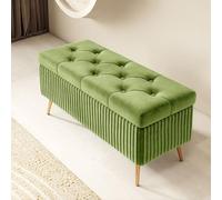 Pouf rectangulaire élégant avec pieds - Meuble d'intérieur fonctionnel pour chambre à coucher et entrée - Coffre peu encombrant pour la maison