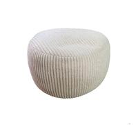 Pouf Relaxdays, Cord, H x P : 35 x 50 cm, Rembourrage en polystyrène, Coussin de Sol Rond, Tabouret de Salon, Beige