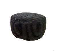Pouf Relaxdays, cord, HxD : 25 x 35 cm, remplissage en polystyrène, coussin de sol rond, tabouret de salon, pouf, noir