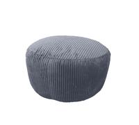 Pouf Relaxdays, cord, HxD : 25 x 35 cm, remplissage en polystyrène, coussin de sol rond, tabouret, pouf, gris foncé