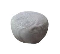 Pouf Relaxdays, Cord, HxD : 35 x 50 cm, Remplissage en polystyrène, Coussin Rond, Tabouret de Salon, Pouf, Gris Clair