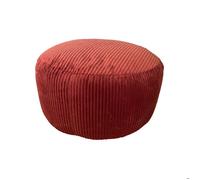 Pouf Relaxdays, cord, HxP : 25 x 35 cm, rembourrage en polystyrène, coussin rond, tabouret de salon, pouf, rouille
