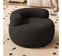 Pouf rembourré avec dossier et éponge douce, cadre en bois, repose-pieds pour salon, chambre et bureau