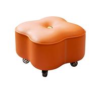 Pouf rembourré pour canapé, tabouret bas en cuir, cadre en bois massif, tabouret de table basse pour salon, petits tabourets de pieds