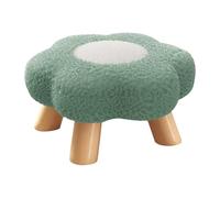 Pouf Repose-Pieds Confortable en Forme de Fleur, Petit Tabouret Ottoman Multifonctionnel, Tabouret à Langer, Housse de Siège Amovible, Convient pour Chambre, Salon, Porche(Green)
