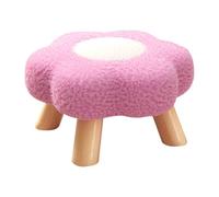 Pouf Repose-Pieds Confortable en Forme de Fleur, Petit Tabouret Ottoman Multifonctionnel, Tabouret à Langer, Housse de Siège Amovible, Convient pour Chambre, Salon, Porche(Purple)