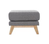 Miliboo Pouf Repose-Pieds déhoussable scandinave en Tissu Gris Clair et Bois Clair Oslo