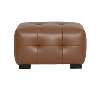Pouf repose-pieds design en cuir marron CORTO