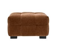 Pouf repose-pieds design en tissu effet velours terre brûlée CORTO