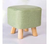 Pouf, Repose-Pieds en Bois, Repose-Pieds Ottoman, Repose-Pieds Carrés, Coussin en Bois à 4 Pattes, Tissu Lavable Amovible, Petit Banc, Chambre à Coucher, Salon, Bal, Green, 3D x 2W x 1H cm