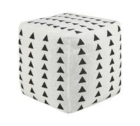 Pouf Repose-Pieds en Coton 45 x 45 cm Salon Bureau Blanc et Noir Tarodi
