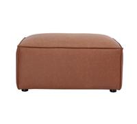 Pouf repose pieds en cuir marron split