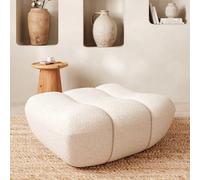 Pouf repose-pieds en tissu bou lanc - teddy