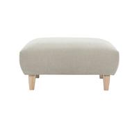 Pouf repose-pieds en tissu chenille beige et bois clair L75 cm BASTILLE
